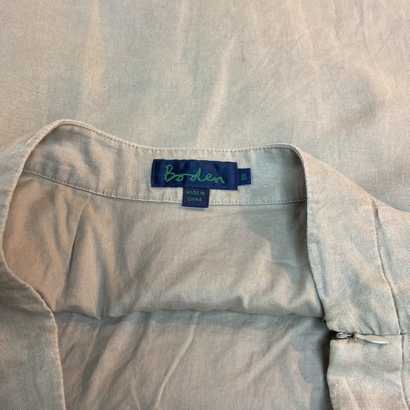 Boden size 4 US (8 UK) tan linen skirt with coral detail trim - Picture 3 of 6